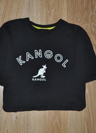 Хлопковая укороченная  футболка kangol2 фото