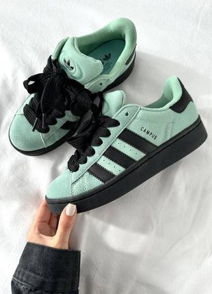 Женские кроссовки адидас кампус adidas campus “mint/black”7 фото