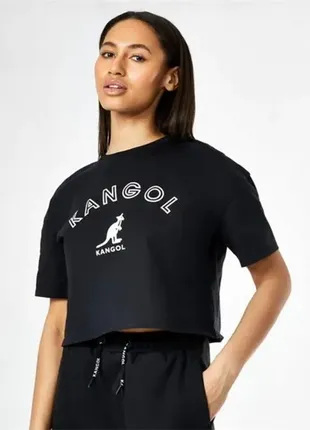 Хлопковая укороченная  футболка kangol1 фото