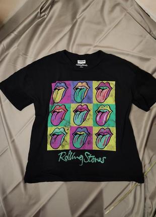 Футболка з принтом rolling stones oversize