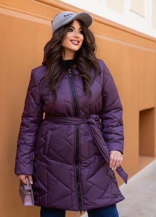 Удлиненная женская стеганая куртка цвета2 фото