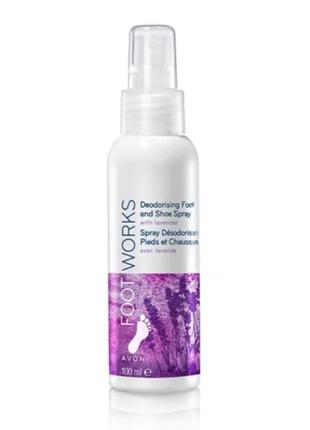 Дезодоруючий спрей для ніг з ароматом лаванди avon footworks