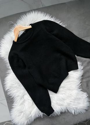 Черный свитер шерсть ангора1 фото