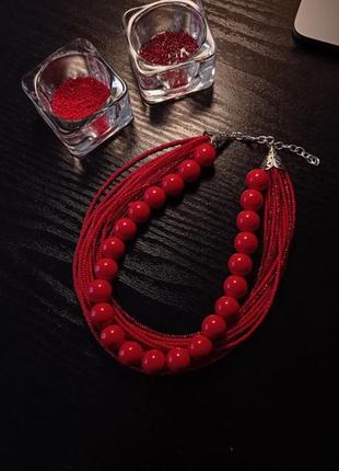 Намисто коралі підвіска чокер