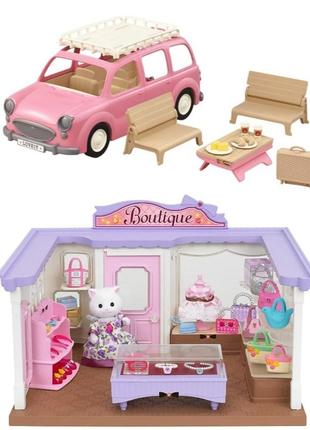 Sylvanian families туалет ванна кімната мебель семья магазин машина6 фото