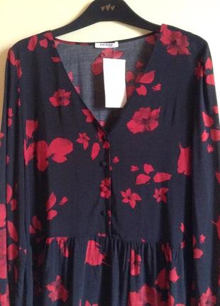Блуза красно-черная в цветочный принт orsay m (38)6 фото