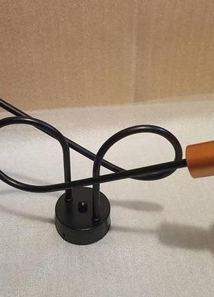 Люстра на дві лампи із бронзовим цоколем1 фото