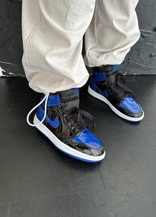 Жіночі кросівки найк nike air jordan retro 1 “patent royal blue” premium4 фото