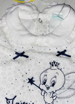 Велюровый костюмчик (кофточка на кнопочках сзади и штаны велюр) фирмы&nbsp; ovs для новорожденного2 фото