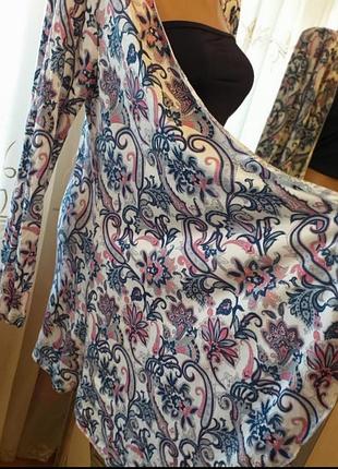 Кардиган накидка з віскози у принт пейслі