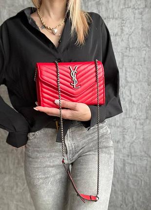Стильна сумочка червона сумка ysl