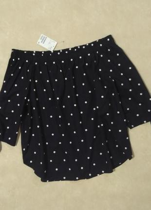 Блуза/топ с открытыми плечами h&m l.o.g.g. размер 38/м/10