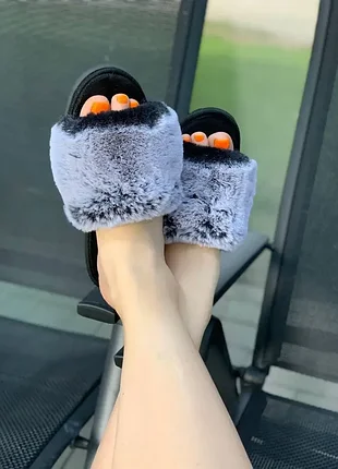Тапочки, шлепки женские домашние шиншила l-782e3-6-sh