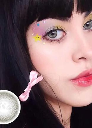 Сірі кольорові контактні лінзи для очей, чудове перекриття свого кольору + контейнер для зберігання