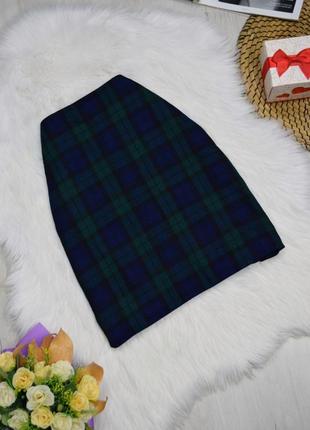 Спідниця трапеція міні в клітинку юбка