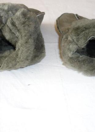 Теплые зимние меховые варежки натуральная кожа овчина широкая ладонь5 фото