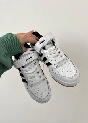 Женские кроссовки адидас adidas forum “ white / black gum”premium6 фото