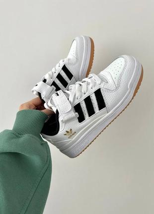 Женские кроссовки адидас adidas forum “ white / black gum”premium7 фото