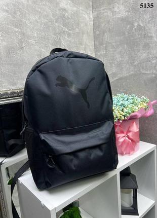 Черный спортивный стильный качественный рюкзак из непромокаемой ткани унисекс