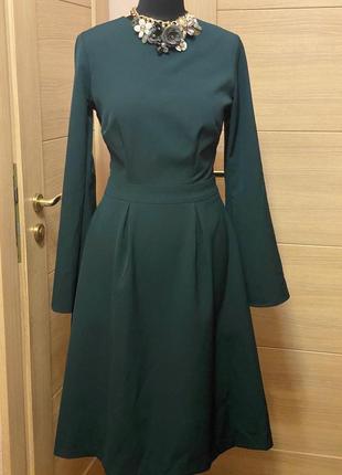 Зваблива смарагдова сукня з відкритою спинкою на 46, 48 розмір м л1 фото