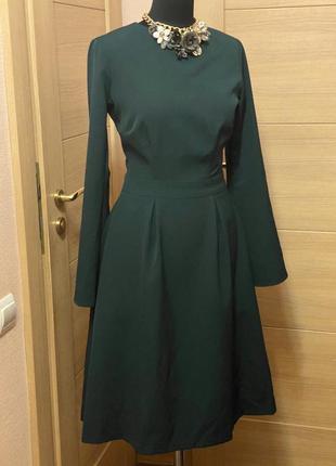 Зваблива смарагдова сукня з відкритою спинкою на 46, 48 розмір м л2 фото