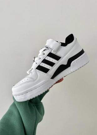 Женские кроссовки адидас форум adidas forum “white / black logo”3 фото