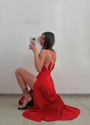 Червона сукня з розрізом❤️‍🔥