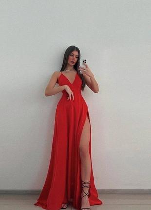 Красное платье с разрезом❤️‍🔥2 фото