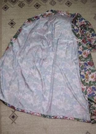 40-42р. роскошный атласный цветочный халат в пол david nieper8 фото