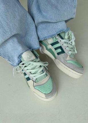 Жіночі кросівки зелені з білим adidas forum « mint green » premium8 фото