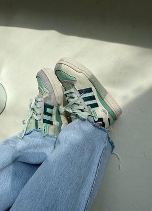 Жіночі кросівки зелені з білим adidas forum « mint green » premium7 фото