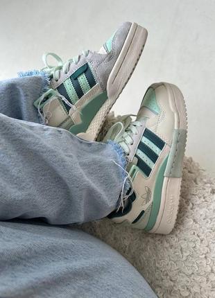 Жіночі кросівки зелені з білим adidas forum « mint green » premium9 фото