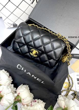 Кожаная сумка chanel сумочка черная бренд