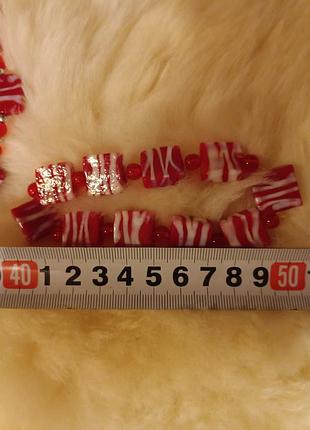 Бусы и браслет из мальтийского стекла