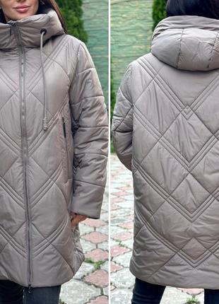 Зимняя женская куртка пуховик верблюжья шерсть фабричный китай caroles р.56-643 фото