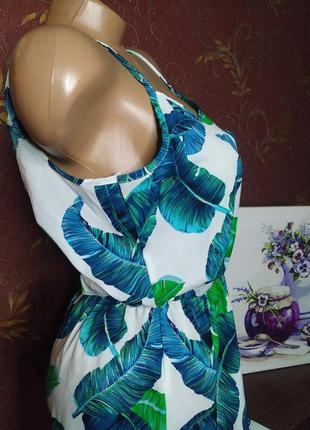 Платье миди на бретелях с растительным принтом от shein6 фото