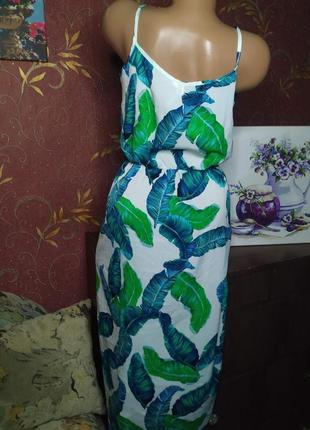 Платье миди на бретелях с растительным принтом от shein7 фото
