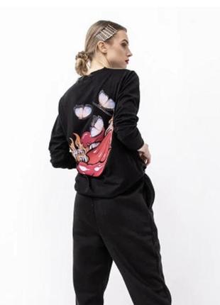 Черный лонгслив с принтом missguided