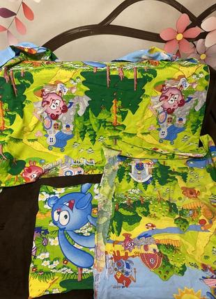 Постіль в дитяче ліжко смішарики