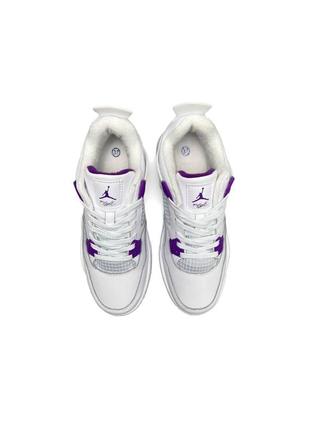 Новая модель мужские кроссовки nike jordan  білі з фіолетові4 фото