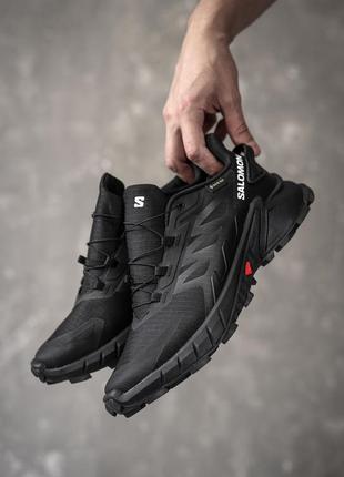 Стильні чоловічі кросівки salomon supercross 4 gtx black чорні