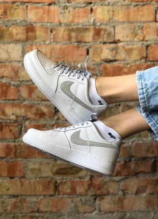 Женские кроссовки nike air force рефлективный логотип и шнурки (36-40)7 фото