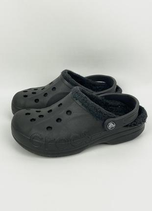 Зимние тапочки кроксы crocs на утеплителе тёплые черные размер m5 w7 37 - 38