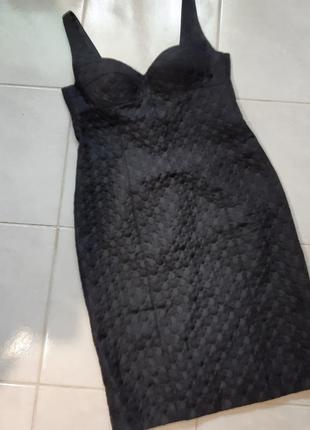 Коктельне вечірнє чорне плаття з фактурної тканини розмір 38, німеччина7 фото