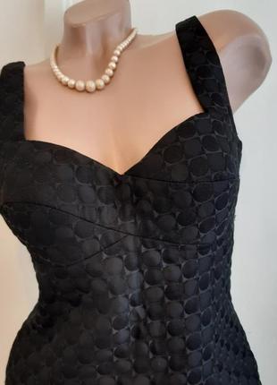 Коктельне вечірнє чорне плаття з фактурної тканини розмір 38, німеччина2 фото