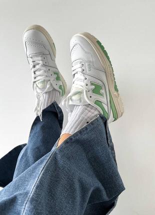 Кроссовки new balance 550 "white/green" premium7 фото