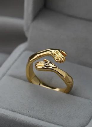 Каблучка обійми перстень колечко кільце золото срібло мінімалізм мінімалістичне стильне сучасне якісне1 фото