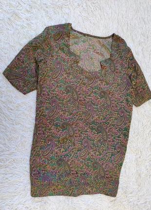 Итальянская блузка из натурального шёлка/восточный принт/р.l-40/необыкновенный дизайн