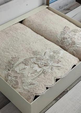 Подарочный набор бамбуковых полотенец полотенца для ванны5 фото