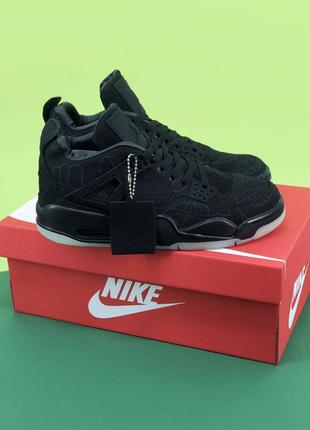 Мужские кроссовки чёрные air jordan 4 black